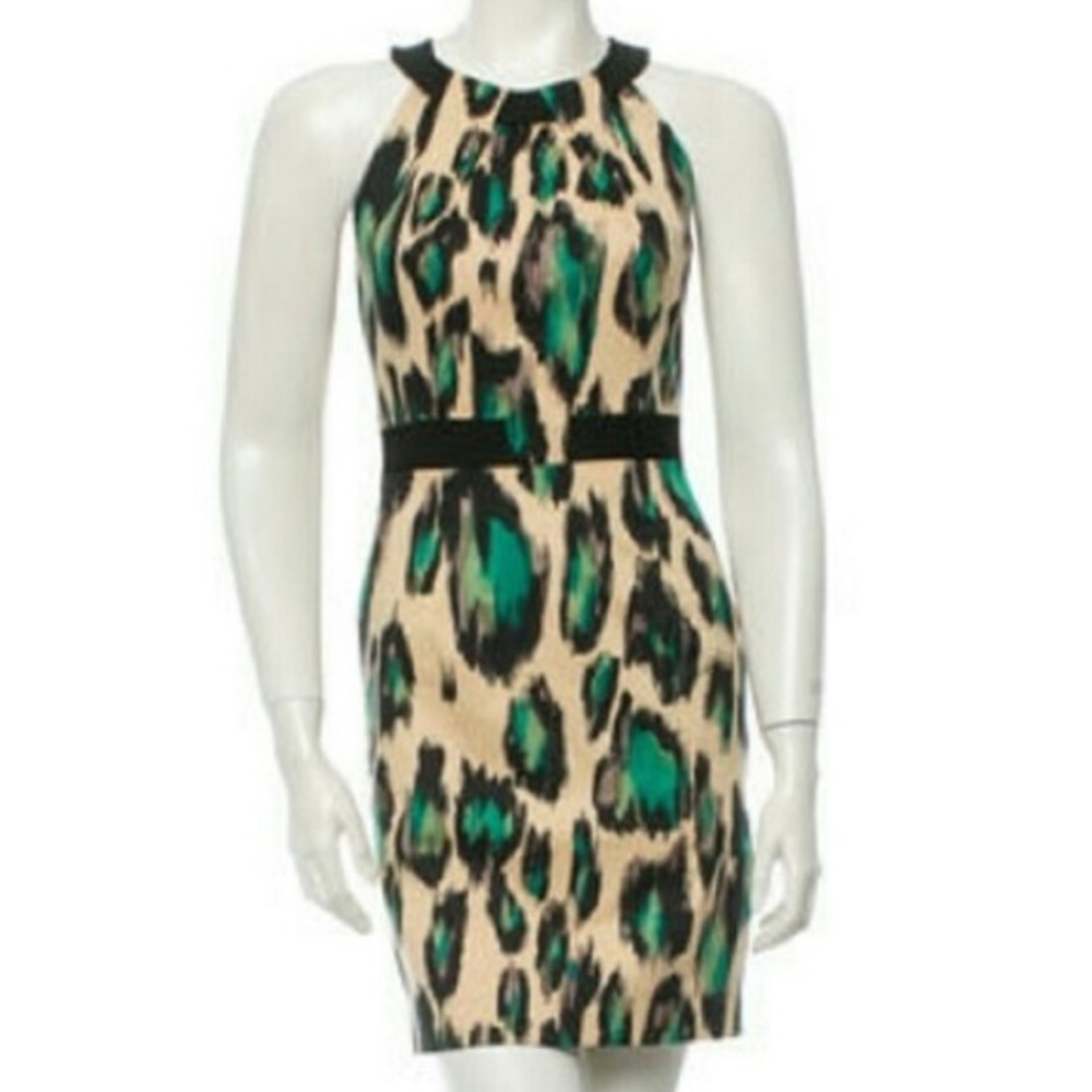 David Meister animal print cocktail dress